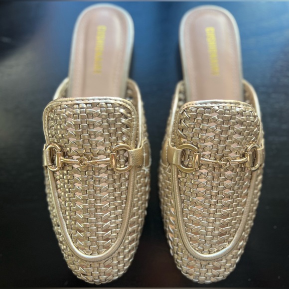 Gold Horsebit Mules Princetown Style Slip on Loafers - Picture 9 of 9